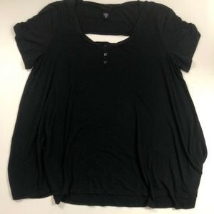 Torrid Black Top Blouse Shirt Short Sleeve Sz 2